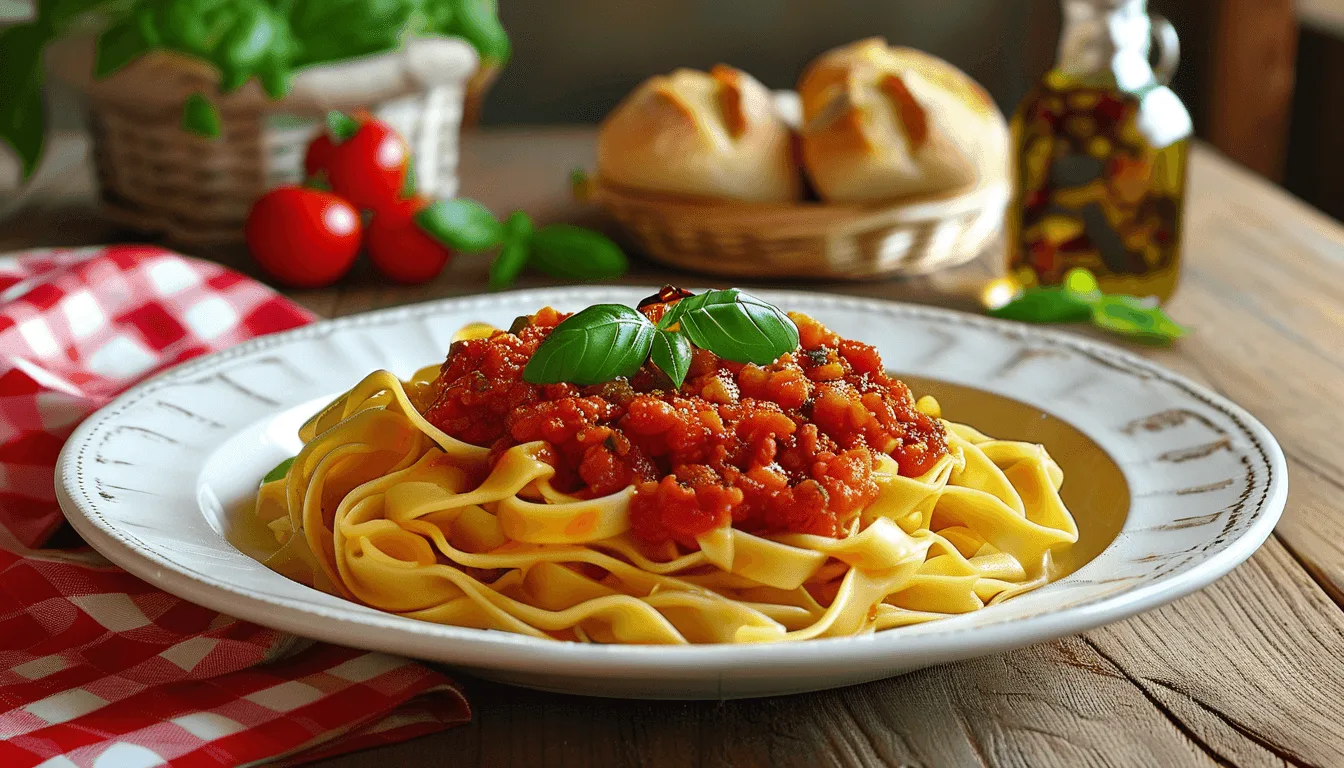 Fettuccine ao Sugo com Massa Artesanal