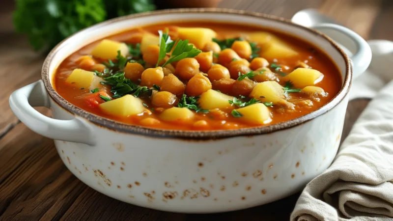 Guisado de Grão-de-Bico com Batatas