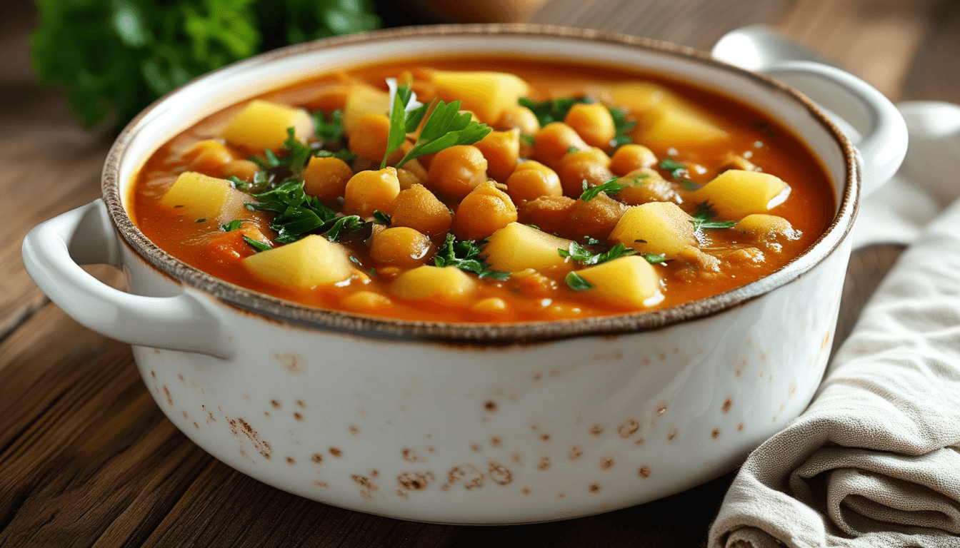Guisado de Grão-de-Bico com Batatas
