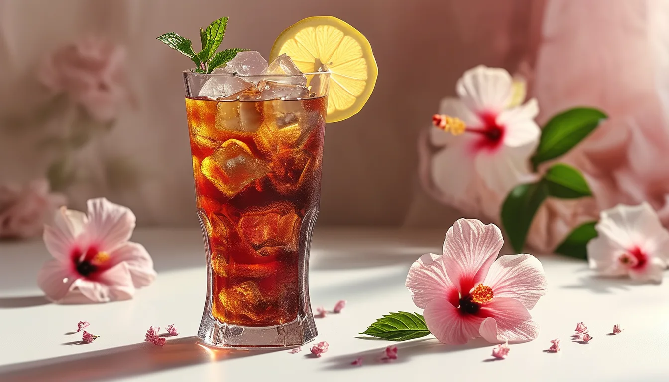 Chá Gelado de Hibisco com Limão