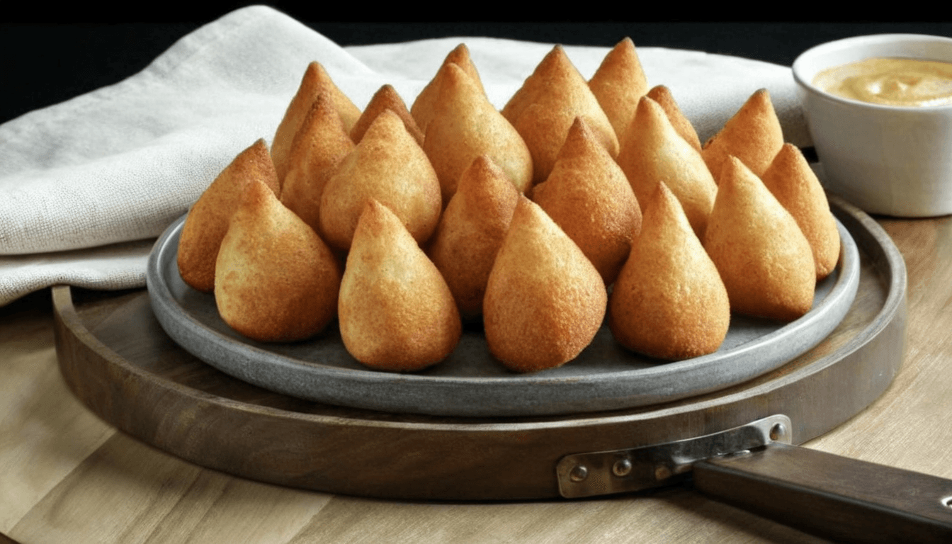 Coxinha de Jaca com Massa de Mandioca