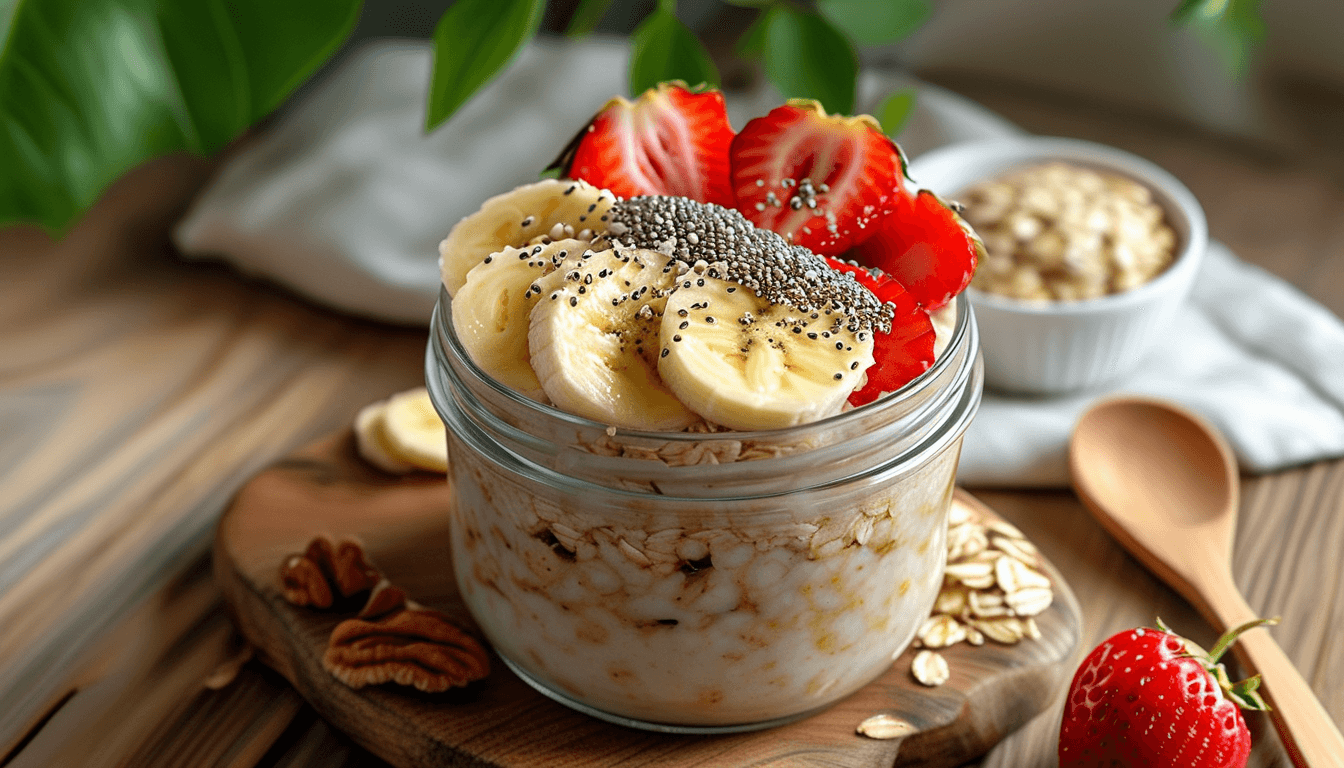 Overnight Oats com Leite Vegetal