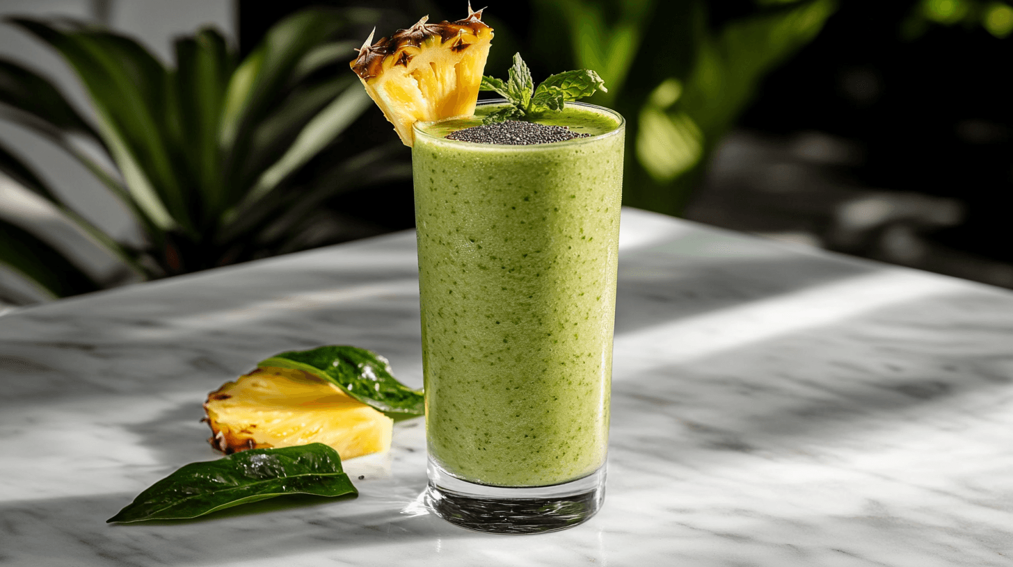 Smoothie Verde com Espinafre e Abacaxi