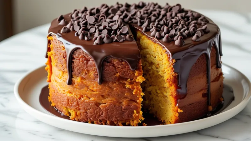 Bolo de Cenoura com Cobertura de Chocolate
