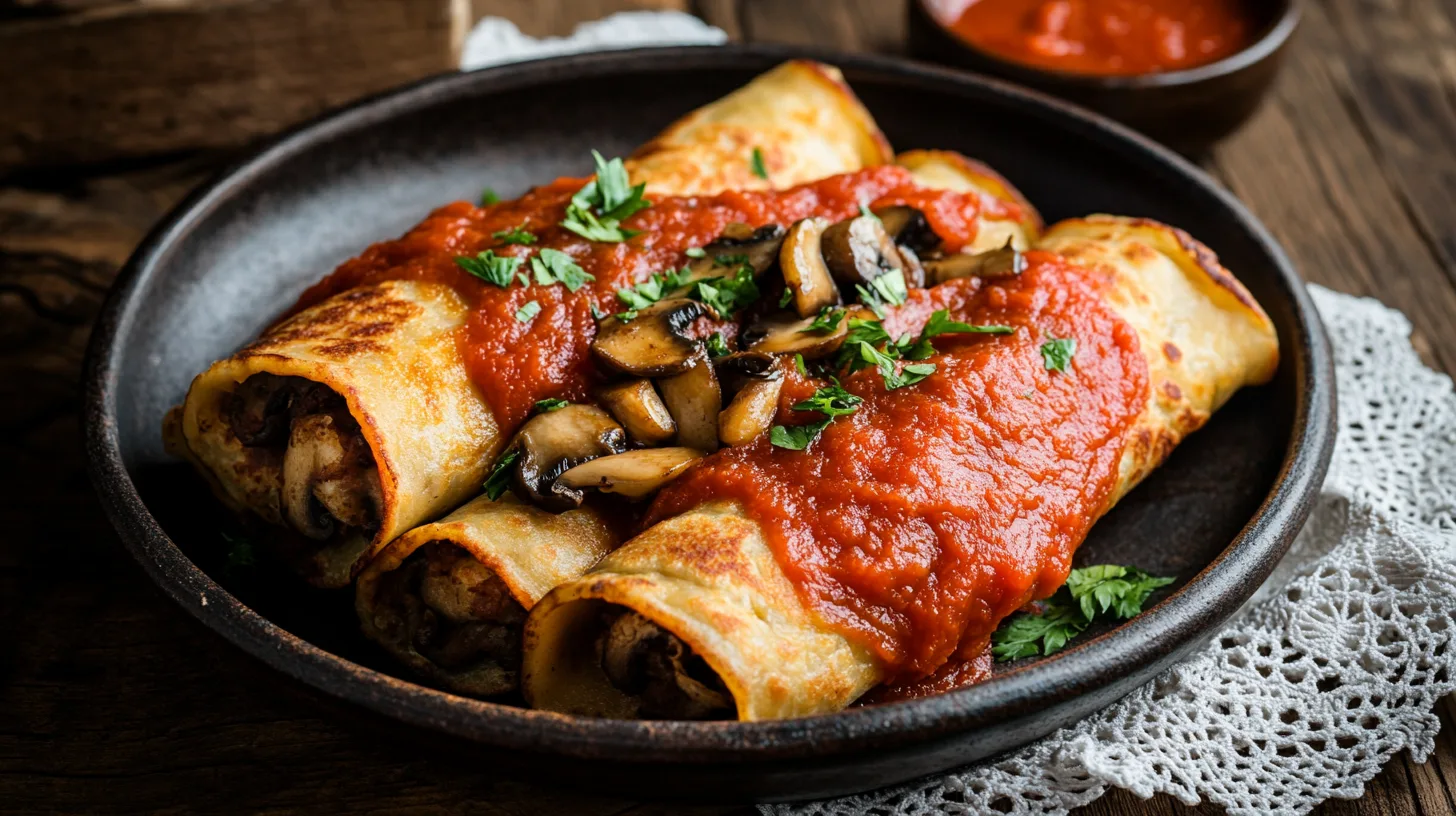 Panqueca de Grão-de-Bico com Cogumelos